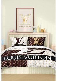 Resim Marka Nevresim Takımı Çift Kişilik Pamuklu Saten Kumaş 6 Parça 3d Dijital Baskı Duvet Cover Set Model No:69 Renkli 