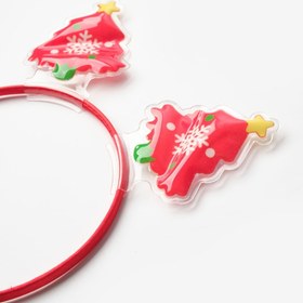 Resim Kırmızı İkili Yılbaşı Ağacı Kız Çocuk Taç - Kırmızı / Tek Ebat 