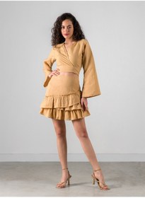 Resim Barine Summer Keten Crop / Bluz Kum Beji 