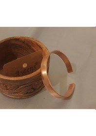 Resim Minimal Tasarım Saf Bakır Bileklik Beyaz 