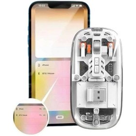 Resim Mouse Fare Kablosuz Mouse Fare Şarjlı Bluetooth Sessiz 5 Tuşlu Şeffaf 78309967 