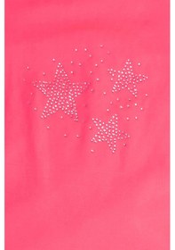 Resim Beniizle Yıldız Taş Detaylı Kız Çocuk Üçlü Set Mayo Neon Pembe 
