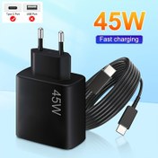 Resim 45W Süper Hızlı Şarj Cihazı PD3.0 USB C Tak ve 1m C'ye C Şarj Kablosu 5A SamSung Serisi İçin/ iPhone16/15 Serisi İçin/ Telefon Şarj Cihazı 