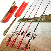 Resim WILD HERO Hafif Katlanabilir Metal Çubuk Standı - Kırmızı ABS Malzeme, Girintili Kenarlık, Fırçalanmış Yüzey - Açık Hava Tutkunları, Balıkçılar, Kampçılar için Mükemmel - Balıkçılık, Kamp, Yürüyüş için İdeal 