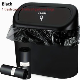 Resim 3 Parça Set Araba Çöp Kutusu (1 Çöp Kutusu + 2 Rulo Çöp Poşeti) Araba Yan Kapı Askılı Depolama Kutusu Mini Yaratıcı Ev ve Araç Kullanımı İçin Çift Amaçlı 