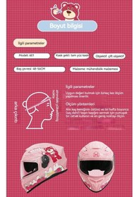 Resim Didadodo Qk601 Desenli Kask Ayı Motifli Tam Kapalı Çocuk Kaskı Pembe Pembe 