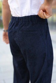 Resim Erkek Kadife Baggy Pantolon Lacivert 