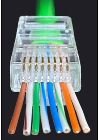 Resim Yeni Nesil Delikli Cat6 Ez Rj45 Konnektör Utp Jack 100 Adet 