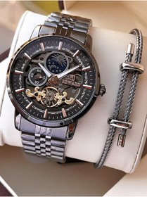 Resim Reward Özel Tasarım Otomatik Mekanizma Çelik Kordon 5 Atm Suya Dayaknıklı Erkek Kol Saati W.14626.4 Siyah 