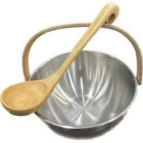 Resim Paslanmaz Sauna Kovası Ve Kepçesi 