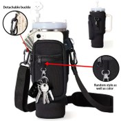 Resim 40oz Yalıtımlı Su Şişesi Taşıyıcı Saplı - Neopren Kılıf, Pembe'den Maviye Geçiş Tasarımı, Spor, Yürüyüş ve Dış Mekan Maceraları için Dayanıklı Kloropren Kauçuk 