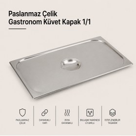 Resim Natsan Paslanmaz Çelik Gastronom/gastronorm Küvet Kapak 1/1 