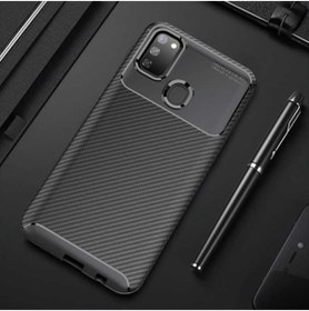 Resim Fibaks Samsung Galaxy M21 Uyumlu Kılıf Rugged Armor Karbon Tasarım Kapak 