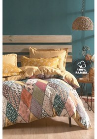 Resim Yataş Bedding Astrid Çift Kişilik Ranforce Nevresim Seti - Hardal 