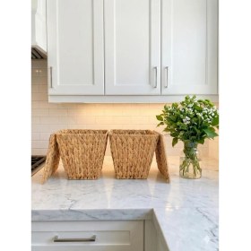 Resim Beyaz Atölye Kalın Örgülü 2 li Patates Soğan Sepeti 