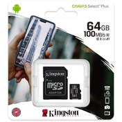 Resim 64GB MICRO SD CANVAS PLUS KINGSTON SDCS2/64GB 