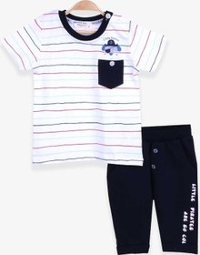 Resim Breeze Erkek Bebek Kapri Pantolonlu Takım Ekru (6 Ay-2 Yaş) 