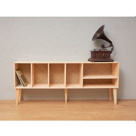 Resim Musikk Çam Ağacı Plak Depolama Ünitesi Çam Ağacı 