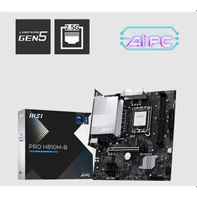 Resim Msı Pro H810m-b Ddr5 6400mhz 1xhdmı 1xdp 1xm.2 Matx 1851p Intel Ultra Processors Serıes 2 