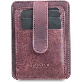 Resim Guard Dikey Crazy Bordo Hakiki Deri Kartlık Erkek / Kadın P5171 Bordo 