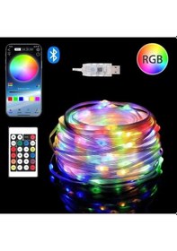Resim Usb Girişli Rgb Şerit Led Seti 10 Mt Ip 68 App Kontrol 