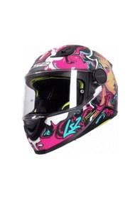 Resim Ls2 Kid Cyberg Kapalı Çocuk Mat Mor Motosiklet Kaskı. 