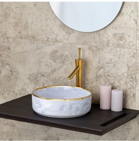 Resim Fontana Yüksek Lavabo Bataryası Altın F-622 Altın 