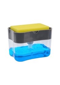 Resim Pompalı Sünger Hazneli Sıvı Sabunluk Bulaşık Süngerli Sıvı Sabunluk 