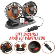 Resim ASTRALED Araç Içi Vantilatör 360° Dönebilen Torpido Üstü Çift Başlıklı Vantilatör 12 v Uyumlu Soğutucu Fan 