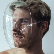 Resim 1 Adet Unisex Şık Şeffaf Tam Yüz Maskesi - Rüzgar Geçirmez, Duman Geçirmez Genişletilmiş Tasarım, Kabartmalı İşçilikli Elastik Nefes Alabilir Bisiklet/Uzay Maskesi, Elde Yıkanabilir, Bisiklet Sürmek, Günlük Kullanım & Dış Aktiviteler İçin Uygun, Rahat Esnek Baş Bandı 
