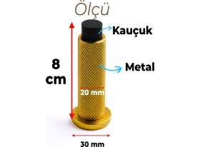 Resim Kapı Stoperi Tamponu Gold Altın Vidalı Metal Tutacağı Tutucu Kapı Arkası Duvar Kolu Stopu Takozu 