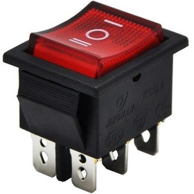 Resim Geniş Işikli Anahtar On-Off-On Kırmızı 220V 