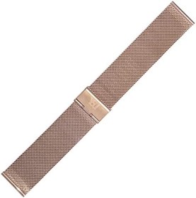 Resim Rose Gold Hasır Çelik Saat Kordonu 12-14-16-18-20-22-24-26-28mm Metal Örgü Kayış 