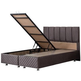 Resim Setaymobilya Baza, Tetra Antrasit Çift Kişilik Baza + Başlık, Mdf, Setay 