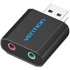 Resim Vention Usb Ses Kartı - Bilgisayar İçin Harici 3.5mm Kulaklık/mikrofon Dönüştürücü Siyah/gümüş - Siyah 