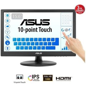 Resim Asus Vt169he 15.6&amp Quot 5ms, 60hz, Dokunmatik, Hdmı, D-sub, Düşük Mavi Işık, Freesync, Ips Panel Monitör 