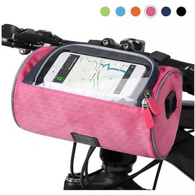Resim Neevoyu Islaklığa Dayanıklı Dokunmatik Ekranlı Bisiklet Ön Çantası, 6.1" Telefon İçin, Tahta/omuz Çantası, Hafif Ve Geniş Hacimli - Pembe Kırmızı 
