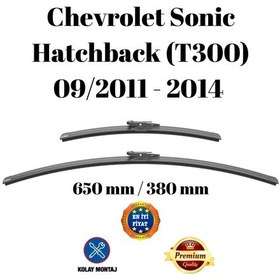 Resim Chevrolet Sonic Hb Hatchback T300 2011 2012 2013 2014 Uyumlu Ön Cam Muz Tipi Silecek Süpürgesi Seti 650/380mm Silbak 