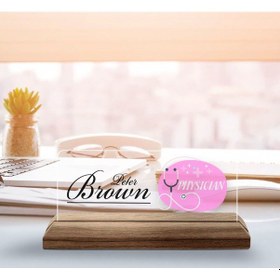 Resim Bk Gift Kişiye Özel İsimli Doktor Temalı Ahşap Tabanlı Akrilik Masa İsimliği-7, Ofis Dekoru, Mesleki Hediye, Ofis Hediyeleri Kobitmeyen137894 Bk Gift 