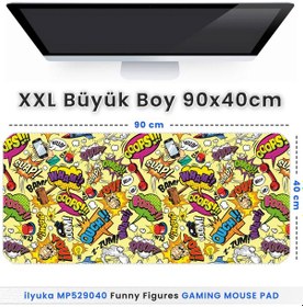 Resim İlyuka Mousepad 90x40cm Büyük Boy Xxl Mp529040 Funny Figures 