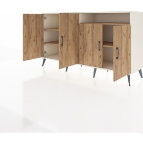 Resim Kronos Konsol 6 Raflı 4 Kapaklı 176x59x99 Aytaşı-çam Atlas Çam - Aytası 