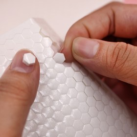 Resim 240 adet - 4800 adet Çift Taraflı Yapışkanlı Altıgen EVA Köpük Bant, Süper Güçlü Çift Taraflı Bant, 3D Çift Taraflı Köpük Etiket, El İşleri İçin Uygun 
