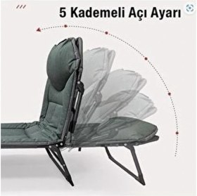 Resim Göktürk Campfit Katlanabilir Portatif Şezlong Kamp Yatağı Gri Renkli Konforlu Kullanım İçin Tasarlandı 