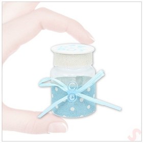 Resim Emzikli Plastik Kavanoz, 6,5cm X 4cm X 12 Adet - Mavi Renkli Çok Renkli 