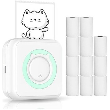 Termal Baskı 203 DPI Taşınabilir Kablosuz Bluetooth Mini Fotoğraf Yazıcısı