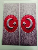 Resim Araç Kapı Direk Kaplama Folyosu Bayrak Deri Desenli Drk29 Sağ Sol Takım 2 Adet - 22x50 Cm 