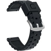 Resim Sunshine022 Siyah 20mm Spor Kayışlı Ve Tokalı Dayanıklı Silikon Saat Bilek Bandı 