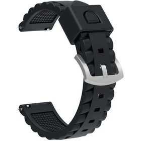 Resim Sunshine022 Siyah 20mm Spor Kayışlı Ve Tokalı Dayanıklı Silikon Saat Bilek Bandı 