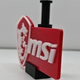 Resim MSI Logolu Ayarlanabilir Ekran Kartı Tutucu - GPU Sarkma Önleyici Yükseklik Ayarlı Destek Aparatı (60mm - 105mm) 