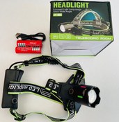 Resim Çok Fonksiyonlu Şarjlı Led Kafa Feneri Siyah 